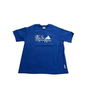 Temptation Vacation Pauses Field Raglan Tee in Royal Blue